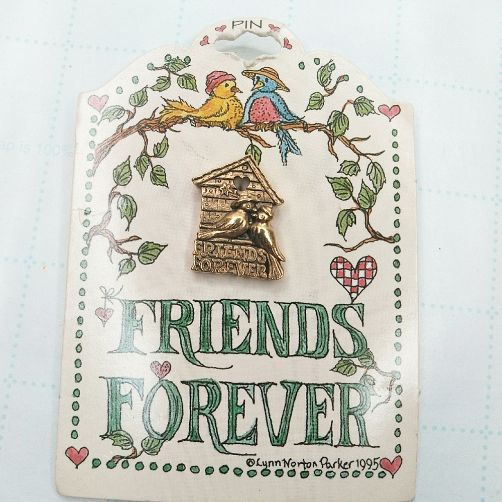 5/$25 VTG 90s Friends Forever Bird House Pin